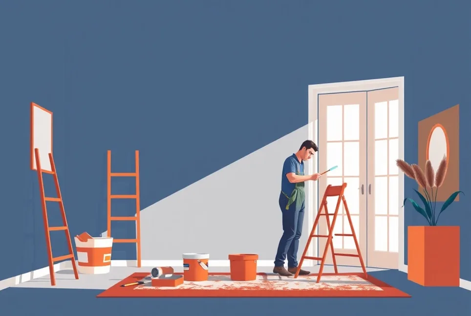 Intérieur rénové après travaux de peinture à Moissy-Cramayel
